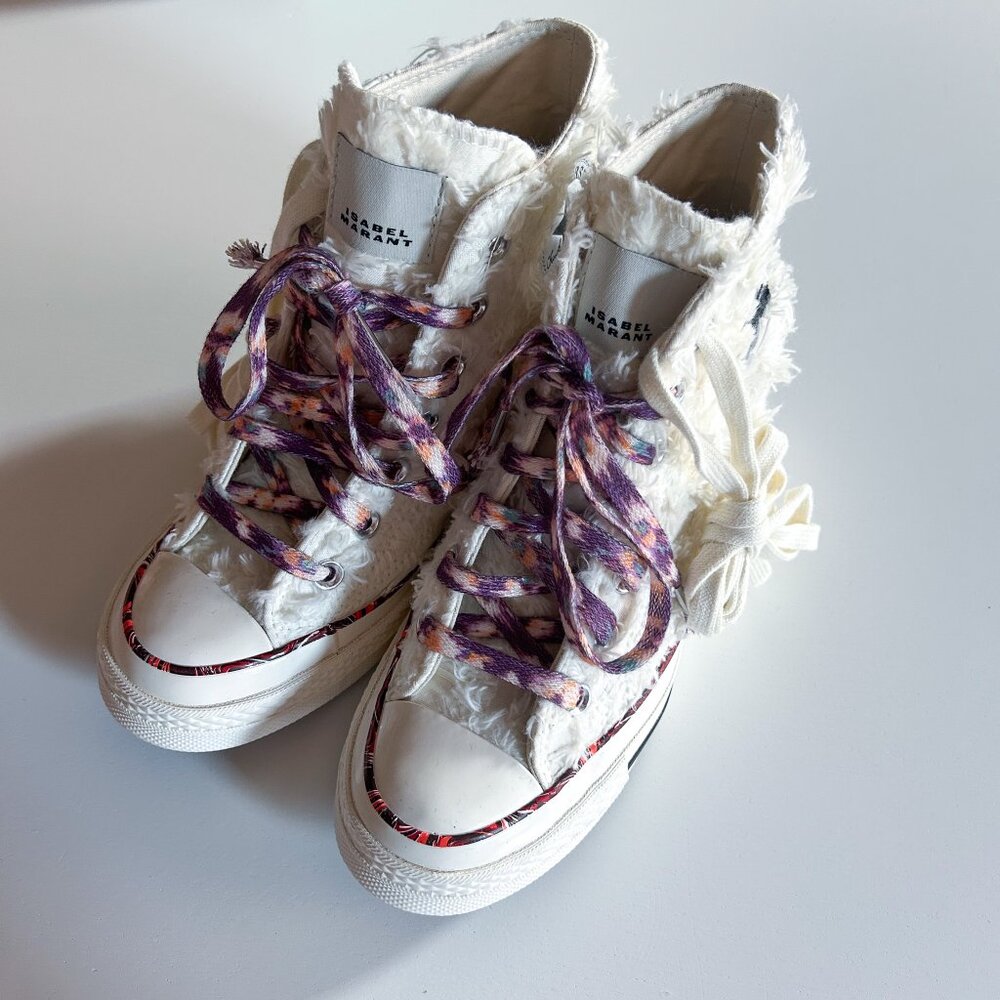 NWOB Converse x Isabel Marant Chuck 70 Textured Wedge High Top Sneakers Size 7.5 - Picture 5 of 10